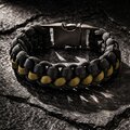 Thin (Olive) Green Line Paracord Bracelet, Cobra Knot, Veteran Made, Gunmetal Buckle