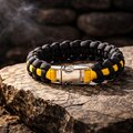 Thin Gold Line Dispatcher Paracord Bracelet | 911 Tribute | Cobra Knot | Veteran Made Gift