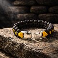 Thin Gold Line Dispatcher Paracord Bracelet | 911 Tribute | Cobra Knot | Veteran Made Gift