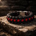 Thin Red Line, 550 Paracord Survival Bracelet, Firefighter Support Gift
