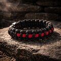 Thin Red Line, 550 Paracord Survival Bracelet, Firefighter Support Gift