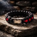 Thin Red Line, 550 Paracord Survival Bracelet, Firefighter Support Gift