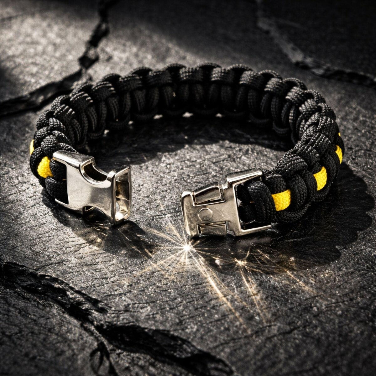 Thin Gold Line Paracord Bracelet - 911 Emergency Dispatcher Support