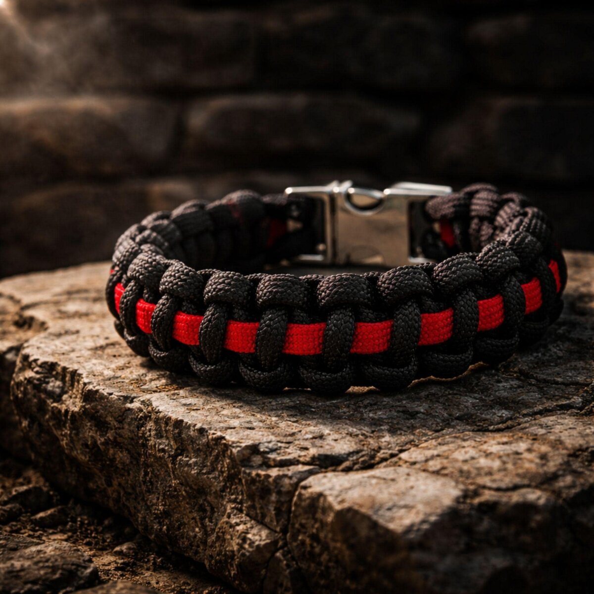 Thin Red Line, 550 Paracord Survival Bracelet, Firefighter Support Gift
