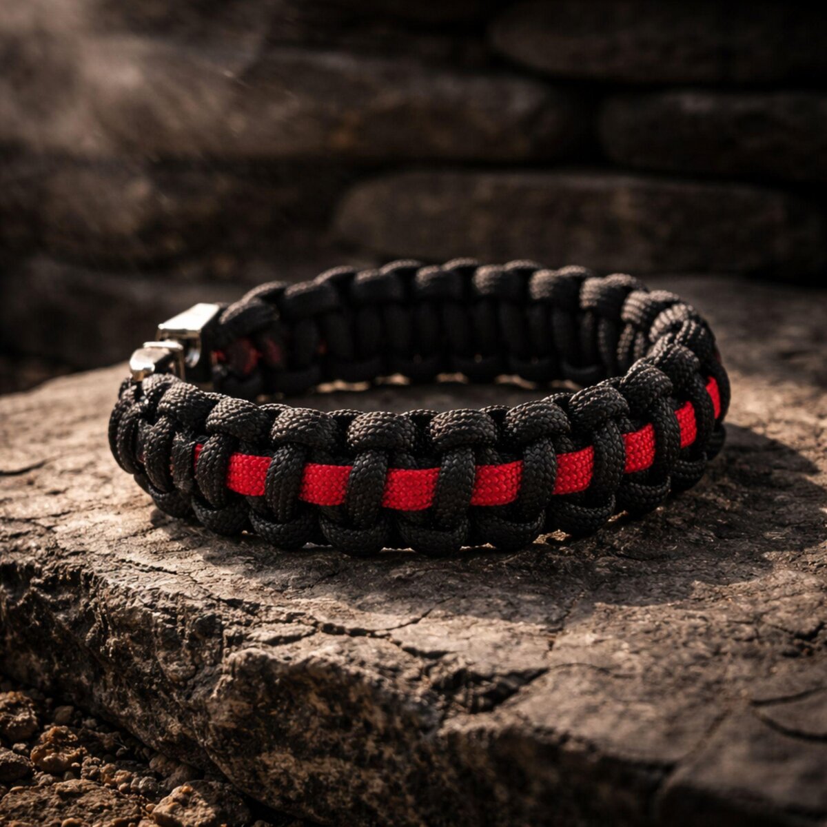 Thin Red Line, 550 Paracord Survival Bracelet, Firefighter Support Gift