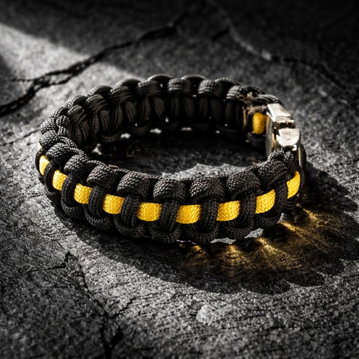 Thin Gold Line Paracord Bracelet - 911 Emergency Dispatcher Support