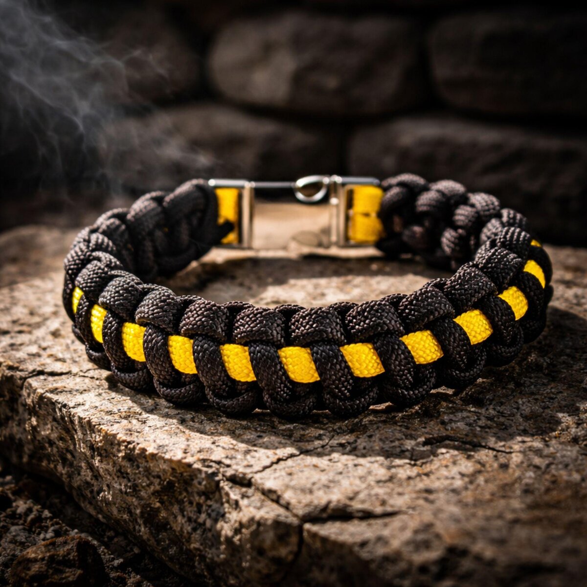 Thin Gold Line Dispatcher Paracord Bracelet | 911 Tribute | Cobra Knot | Veteran Made Gift