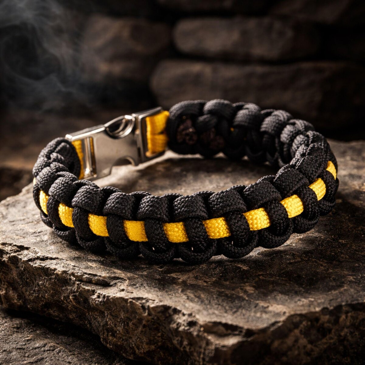 Thin Gold Line Dispatcher Paracord Bracelet | 911 Tribute | Cobra Knot | Veteran Made Gift