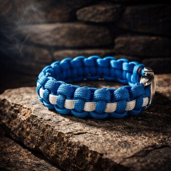 Thin White Line EMS Paracord Bracelet: Cobra Knot Survival Tactical Wristband