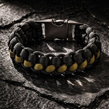 Thin (Olive) Green Line Paracord Bracelet, Cobra Knot, Veteran Made, Gunmetal Buckle