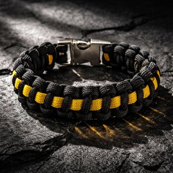 Thin Gold Line Paracord Bracelet - 911 Emergency Dispatcher Support